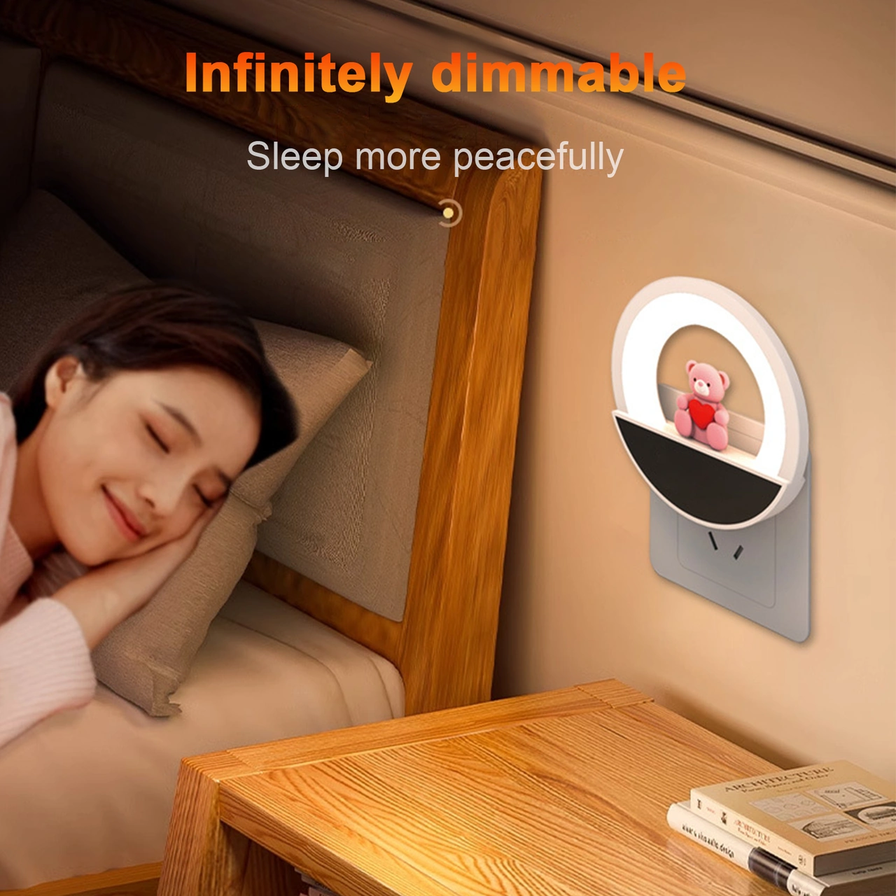 Folinda Led Gece Lambası, 3 Renk Sıcaklığı, Parlaklık Ayarlı, 3 Zamanlayıcı Seçeneği, Kumanda İle, 200mah Pil, Avrupa Standartı Çok Renkli