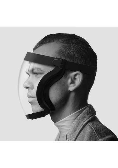 Trendooze Yüz Vizör Siyah Şapka Maskesi Koruma Kenarı Kaplama Kalkanı Jc