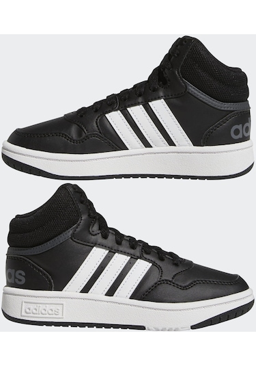 Adidas Hoops Mıd 3.0 K Kadın High Sneaker Siyah Beyaz - Siyah