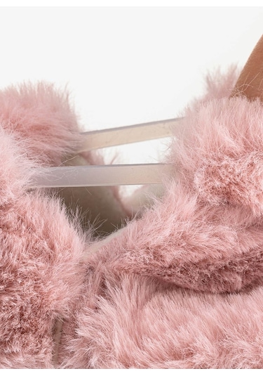 Furry Furry Pembe Kürk Barefoot Patik Pembe