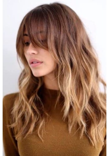 Sarı Kahverengi Degrade Uzun Saç Kıvırcık Doğal Sentetik Peruk