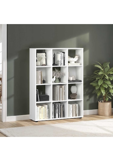 Cubic Kitaplık Beyaz 104x140,5x30 Cm Beyaz