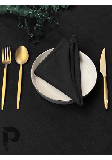 Siyah Kumaş Peçete Daily Serisi Kadife Görünümlü Siyah