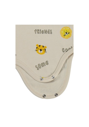 Civil Baby Aslan Empirmeli 3 Lü 0-36 Ay Çıtçıtlı Badi - Hardal