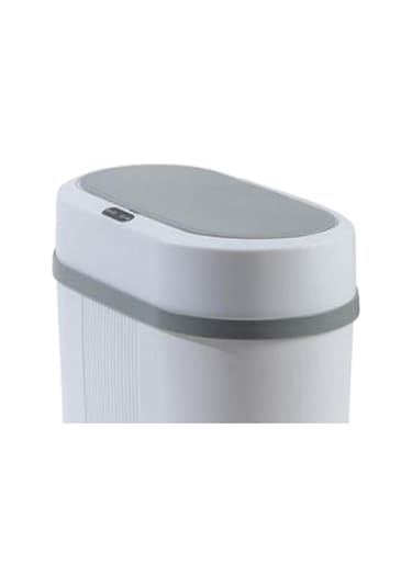 Fan Kapaklı Otomatik Hareketli Çöp Kovası 12l Kompakt Dayanıklı Beyaz