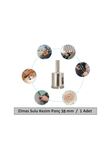 Venoa Cam Mermer Granit Fayans Delici Panç Seti Sulu Kesim 38 Mm