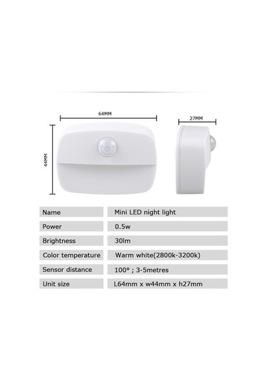 Sıcak Beyaz Hareket Dedektörü Gece  Fiş Hareket Sensörlü Işık 220 V Soket Lamba Akülü Başucu Koridor Çok Renkli