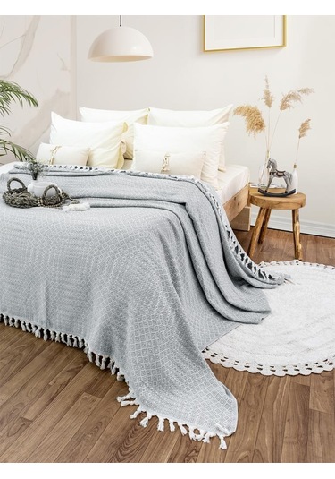 Battaniye Pamuk Riona 180x200 Cm Gri