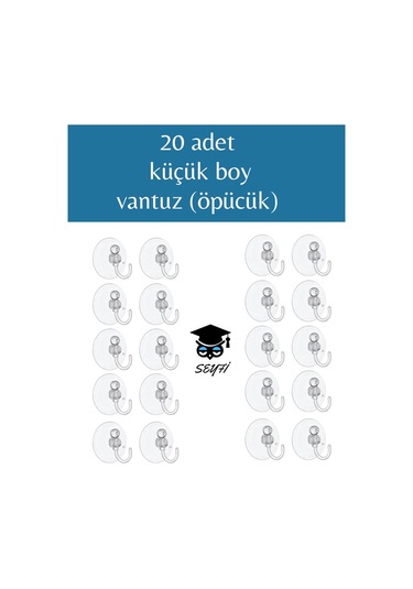 20 Adet Küçük Boy Vantuz Öpücük