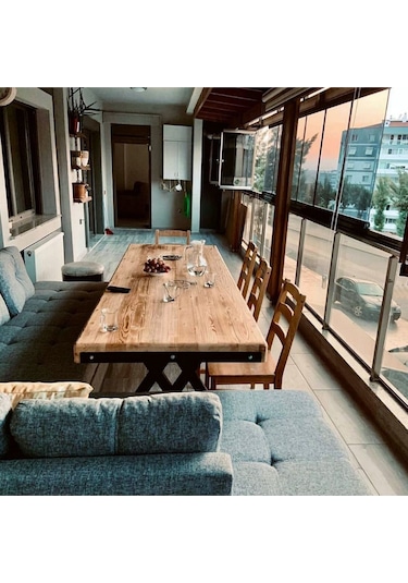 Doğal Ahşap Mutfak Masası-70-120-76 Cm Natürel