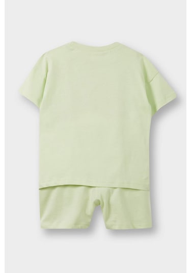 DeFacto Erkek Bebek 2'li Takım Baskılı Kısa Kollu Tişört Beli Lastikli Şort E6836A525SMGN721