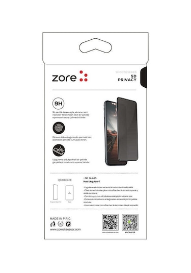 Zore Galaxy A73 Uyumlu New 5d Privacy Temperli Ekran Koruyucu