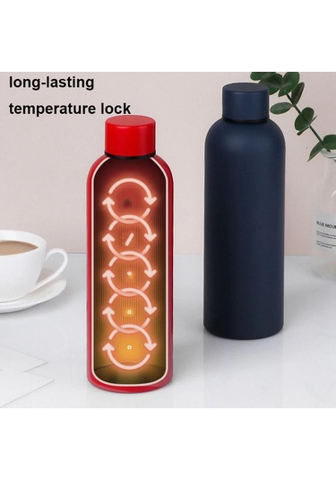 500/750ml Küçük Ağız Termos Bardak, Dış Mekan Paslanmaz Çelik Diğer Siyah
