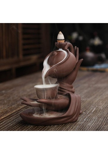 Tütsü Tutucular Seramik Şelale Tütsü Brülörü Bergamot Tütsü Brülör Çerçeve Duman Geri Ve Kokulu Ev Dekorasyon Süsleri 10 14cm