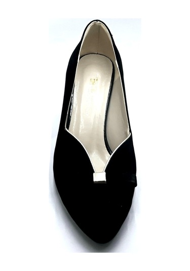 Punto-462024- Siyah Süet Bayan 5 Cm Topuklu Ayakkabı Yeni Sezon Siyah