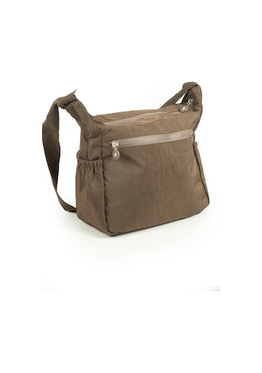 Krinkıl Su Geçirmez Kumaş Çok Gözlü Çapraz Kol Ve Omuz Postacı Çantası Vizon 9507 Vizon