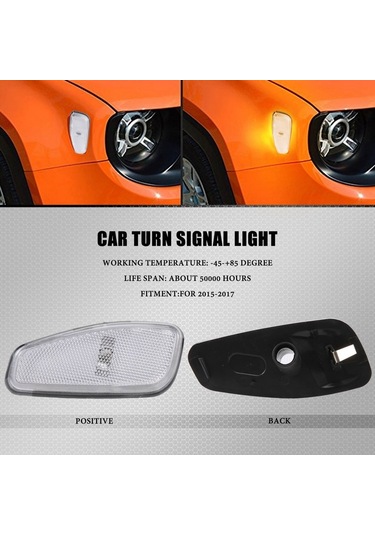 Dinosaurs Araba Yan Yansıma Uyarı Dönüş Sinyali Işık Lambası Ön Dönüş Sinyalleri Jeep Renegade 2014-2017 Için Işık Beyaz