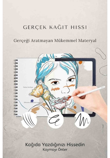 Galaxy Tab S10 Fe Uyumlu 10.9" Gerçek Kağıt Hissi Parlama Önleyici Paper Like Ekran Koruyucu