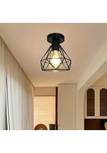 Fastbuy Ahşap E27 Tavan Lambası, Kırsal Retro, Ampulsüz, Mutfak, Merdiven, Gardırop Kapı Için Ahşap