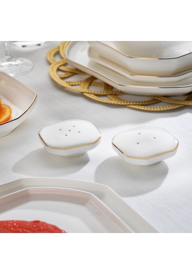 Schafer Graceful Bone Yemek Takımı 56 Parça-gold