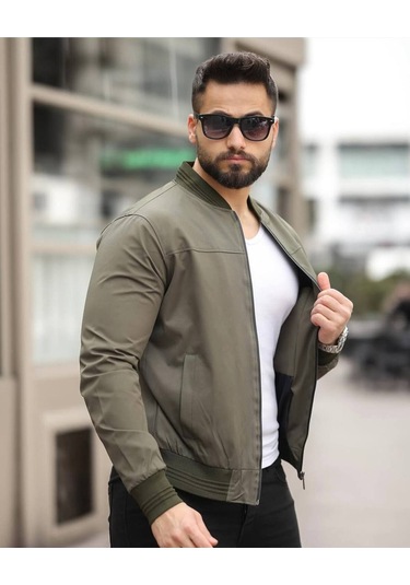 Erkek Süet Kolej Ceket Haki Bndk