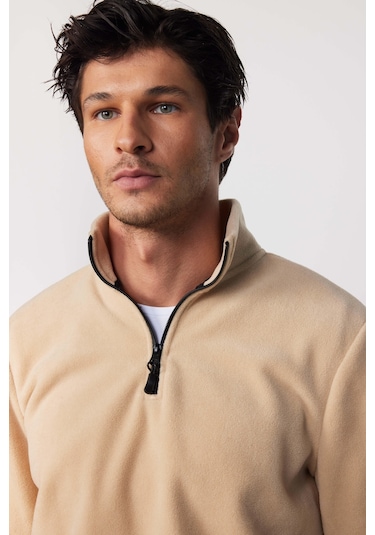 Tudors Erkek Dik Yaka Tüylenme Yapmayan Soğuk Geçirmez Standart Fit Rahat Kesim Bej Polar Sweatshirt-30137-bej Bej Tudors Erkek Dik Yaka Tüylenme Yapmayan Soğuk Geçirmez Standart Fit Rahat Kesim Bej Polar Sweatshirt-30137-bej Bej