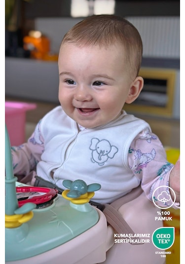 Lilalinda Bebek/çocuk Yelek %100 Pamuk Nakış Detaylı Ekru