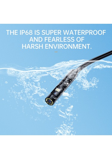 Geeksen 8mm Ip68 Su Geçirmez Endoskop Kamera - 1920p Hd, 3.5m Sabit Kablolu, 8+1 Led Işık, İphone/android Uyumlu, Siyah An112
