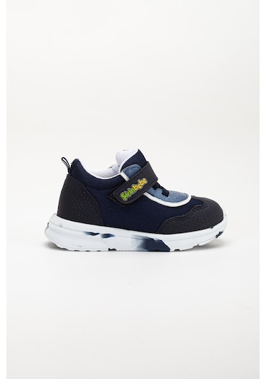 Şirinbebe Ortopedik Erkek Bebek İlk Adım Spor Ayakkabı Lacivert Cırtlı Anorak Malzeme-3703 Lacivert