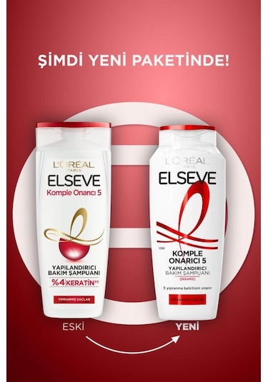 L'Oréal Paris Elseve Komple Onarıcı 5 Yapılandırıcı Bakım Şampuanı 3 x 300 ML