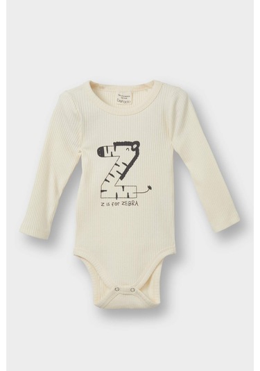 Defacto Erkek Bebek Yenidoğan Fitilli Kaşkorse 2li Uzun Kollu Çıtçıtlı Body F4653a525auer233 Ekru