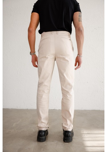 Braccas Erkek Armürlü Slim Fit Bej Pantolon Bej