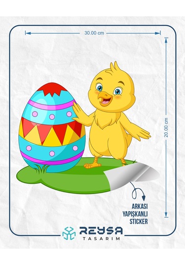 Paskalya Yumurtalı Civciv Duvar Stickerı Renkli