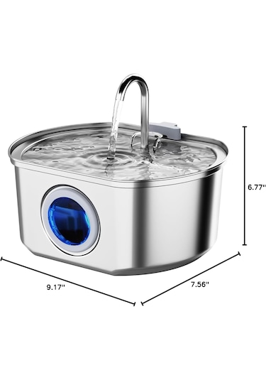 Ecronicword Paslanmaz Çelik Evcil Hayvan İçme Çeşmesi Kedi Köpek 3.2l W12