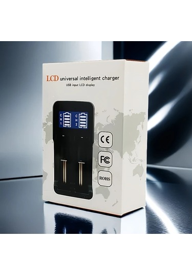 Xuweiwei Seıvı Evrensel Akıllı Şarj Cihazı Pil Şarj Cihazı Sw-1 İki Tip-c Portlu Lcd Ekran Çoklu Pil Uyumlu 18650 26650 21700 Aa Aaa