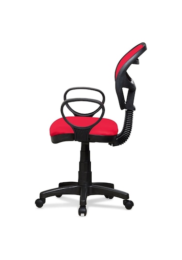 Ev Ve Ofis Çalışma Sandalyesi Bilgisayar Ve Sekreter Koltuğu Bella Model Kırmızı