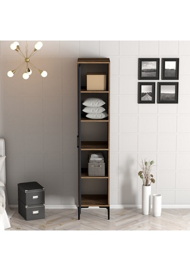 Variant Kumsal 1 Kapılı S Gardrop - Ceviz / Antrasit