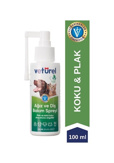 Veturel Kedi Ağız Bakımı Köpek Ağız Kokusu Diş Eti Yarası Bakım Spreyi 100 ML