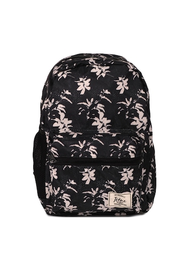 İcone Bag Icone Siyah Çiçek Baskılı Sırt Çantası Siyah