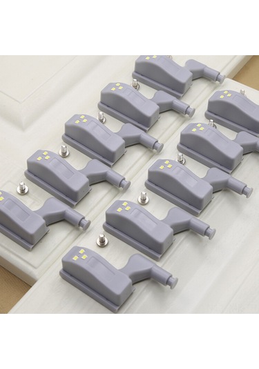 Mufunye Otomatik Açık/kapat Sinyal Sensörlü Led Kapı Menteşe Lambası - Beyaz Işık, 2 Adet Pil Dahil Değil Beyaz