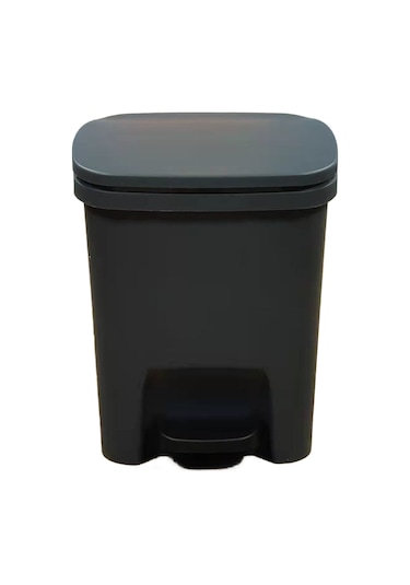 Jzcat10l Çöp Kutusu Ayakla Çalıştırılan, Kapaklı Ve Yarıklı Mutfak Tuvalet Banyo Sessiz Ev Sınıfı Plastik Kova - Siyah