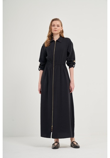 Ftz Modal Elbise Siyah 31033 Siyah