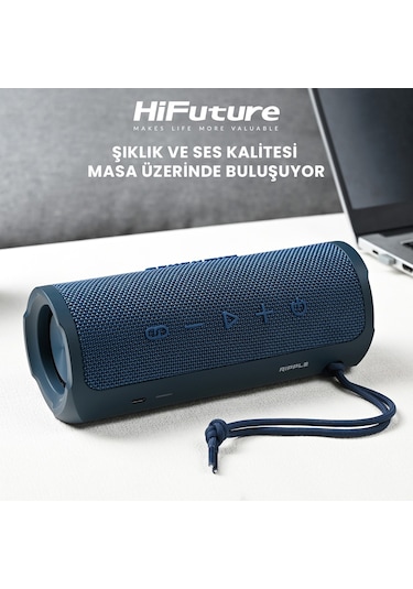 HiFuture Ripple BT5.3 IPX7 30W TWS Su Geçirmez Stereo Hoparlör Mavi