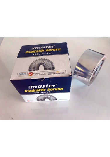 Esnek Bükülür Aspiratör Boruçap 120Mm Boy 200Cm + 1Ad Folyo Bant