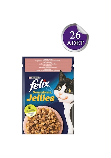 Purina Felix Pouch Karides ve Somonlu Yetişkin Kedi Maması 26 x 85 G