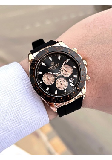 Naviforce Silikon Kordon İç Fonksiyonları Aktif 3 Atm Suya Dayanıklı Erkek Kol Saati E.n8054.rs