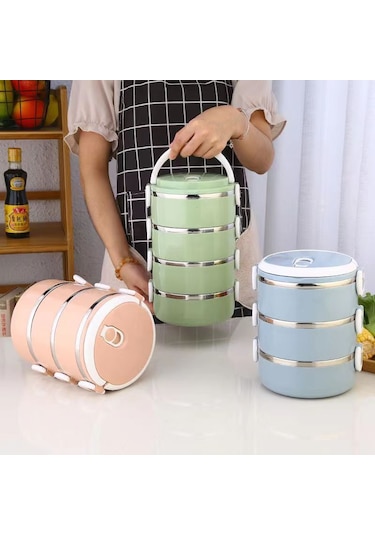 3 Parçalı Öğle Yemeği Kutusu Gıda Termosu Saklama Kabı Termos Kut