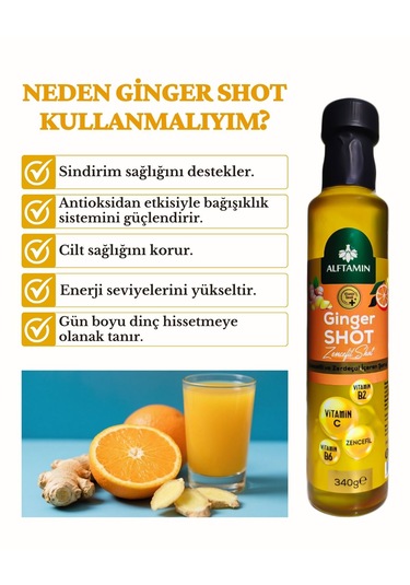 Ginger Shot Zengin İçerikli Şurup 340 G X2 Adet