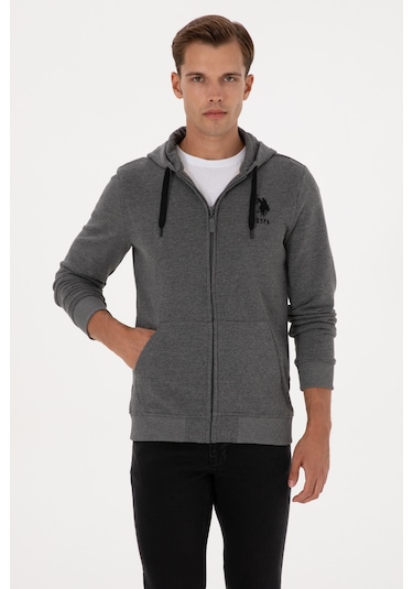 U.s. Polo Assn. Erkek Antrasit Melanj Hırka Örme 50307765-vr081 Antrasit Melanj