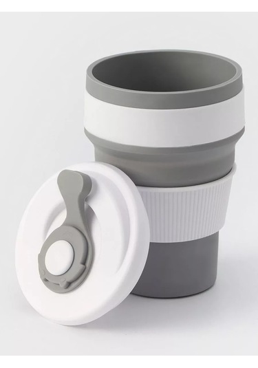 Skyphos Kapağı Katlanabilir Silikon Bardak 350 Ml 152540870 Gri